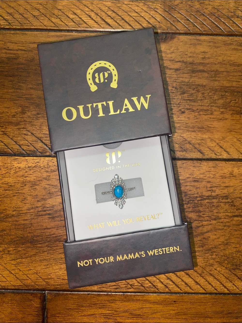 Bomb Party Outlaw Ring - The Rebel Heiress - Turquoise Magnesite - Rhodium